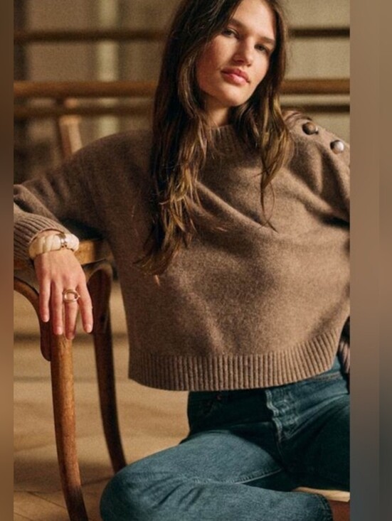 Sezane Sweaters - NWT! Sezane Elena 100% Yak Wool Jumper Sweater Taupe Brown Tan Size XS